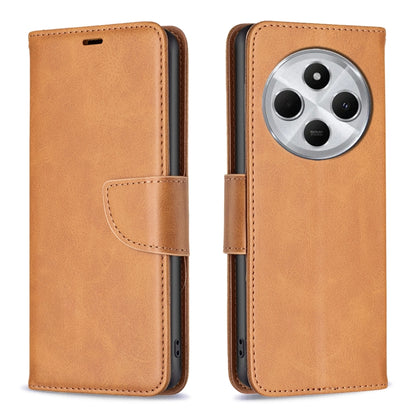 Lambskin Texture Pure Color Flip Leather Phone Case, For Redmi 14C 4G