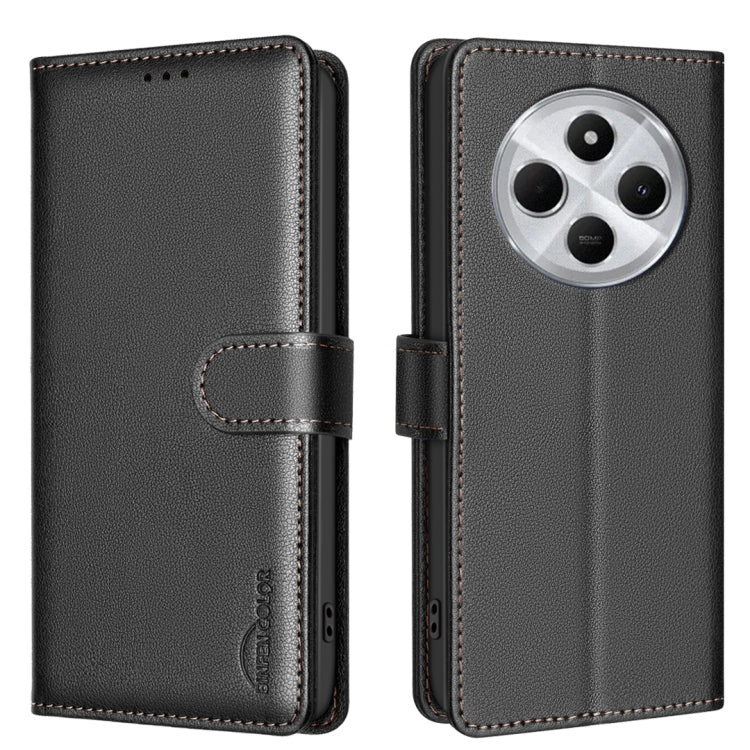 Litchi Texture RFID Anti-theft Leather Phone Case, For Redmi 14C 4G