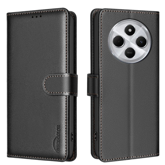 Litchi Texture RFID Anti-theft Leather Phone Case, For Redmi 14C 4G