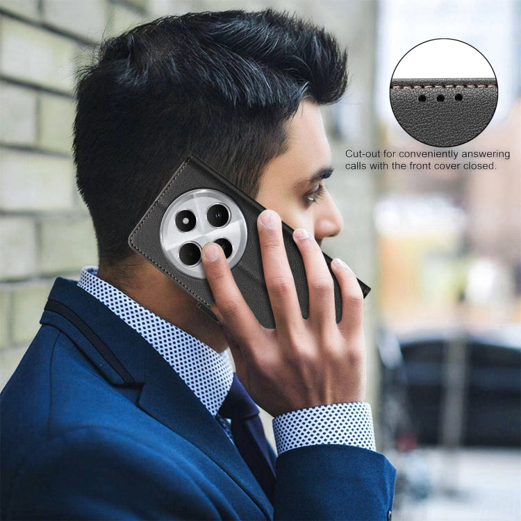 Litchi Texture RFID Anti-theft Leather Phone Case, For Redmi 14C 4G