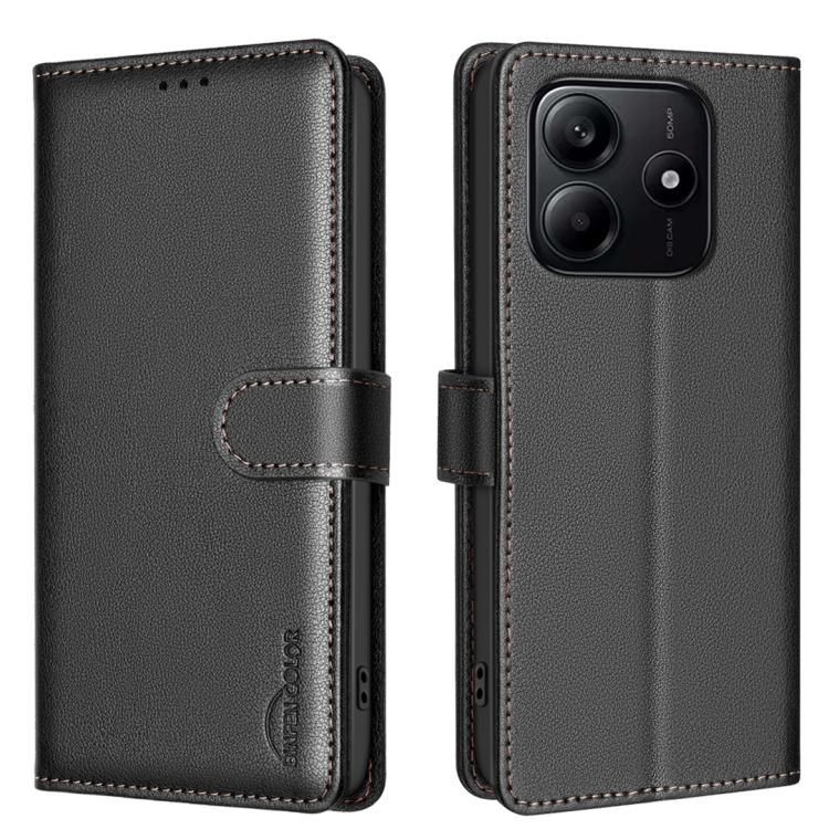 Litchi Texture RFID Anti-theft Leather Phone Case, For Redmi K80 / K80 Pro, For Redmi Turbo 4, For Redmi Note 14 Pro 4G, For Redmi Note 14 4G 163.25mm, For Redmi Note 14 5G, For Redmi 14C 4G