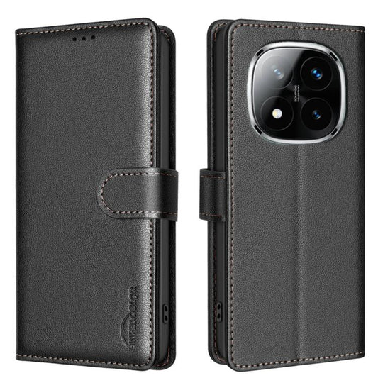 Litchi Texture RFID Anti-theft Leather Phone Case, For Redmi Note 14 Pro 4G, For Redmi Note 14 4G 163.25mm, For Redmi Note 14 5G, For Redmi 14C 4G