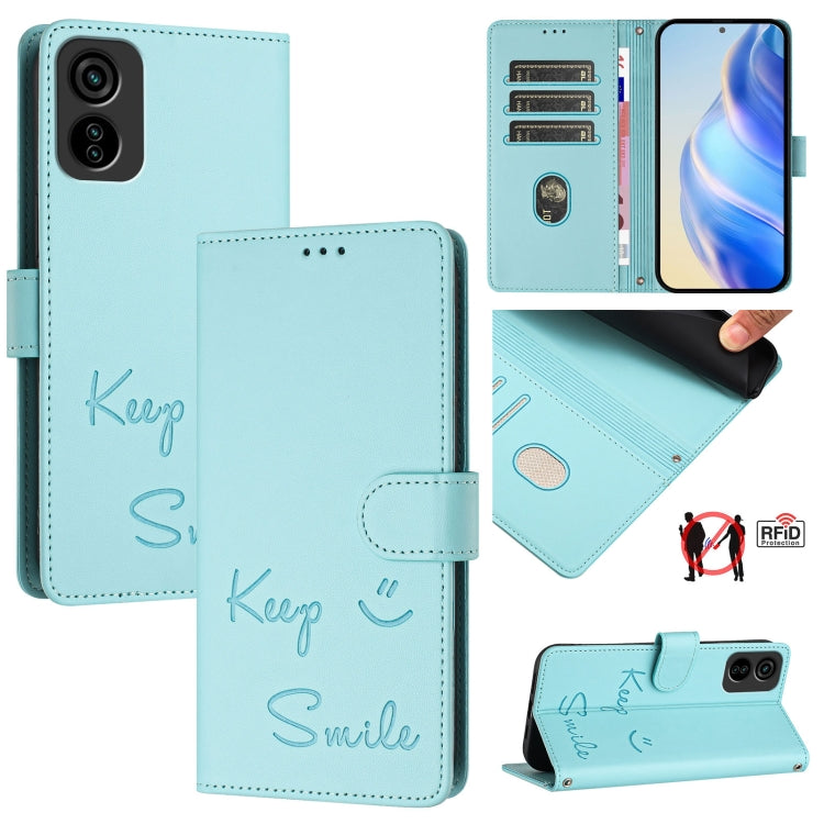 Smile Embossing RFID Leather Phone Case, For Tecno Camon 50 Pro 4G, For Tecno Camon 50 4G, For Tecno Spark Slim 5G, For Tecno Pop 10 / Infinix Smart 10 4G, For Tecno Camon 40 Pro 4G, For Tecno Camon 40 Premier, For Tecno Camon 40 4G                    ...