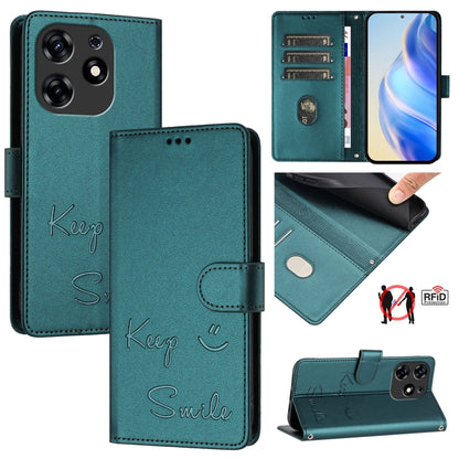 Smile Embossing RFID Leather Phone Case, For Tecno Camon 50 Pro 4G, For Tecno Camon 50 4G, For Tecno Spark Slim 5G, For Tecno Pop 10 / Infinix Smart 10 4G, For Tecno Camon 40 Pro 4G, For Tecno Camon 40 Premier, For Tecno Camon 40 4G                    ...