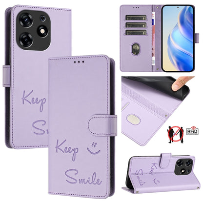 Smile Embossing RFID Leather Phone Case, For Tecno Camon 50 Pro 4G, For Tecno Camon 50 4G, For Tecno Spark Slim 5G, For Tecno Pop 10 / Infinix Smart 10 4G, For Tecno Camon 40 Pro 4G, For Tecno Camon 40 Premier, For Tecno Camon 40 4G                    ...