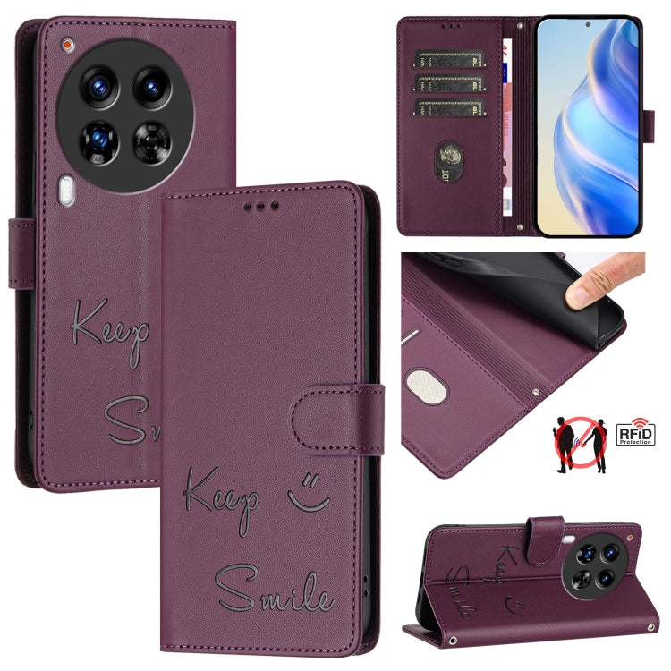 Smile Embossing RFID Leather Phone Case, For Tecno Camon 50 Pro 4G, For Tecno Camon 50 4G, For Tecno Spark Slim 5G, For Tecno Pop 10 / Infinix Smart 10 4G, For Tecno Camon 40 Pro 4G, For Tecno Camon 40 Premier, For Tecno Camon 40 4G                    ...