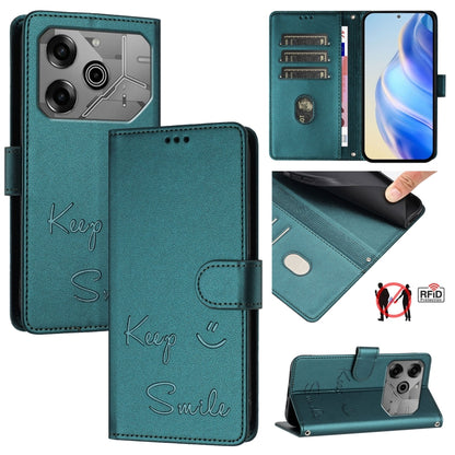 Smile Embossing RFID Leather Phone Case, For Tecno Camon 50 Pro 4G, For Tecno Camon 50 4G, For Tecno Spark Slim 5G, For Tecno Pop 10 / Infinix Smart 10 4G, For Tecno Camon 40 Pro 4G, For Tecno Camon 40 Premier, For Tecno Camon 40 4G                    ...