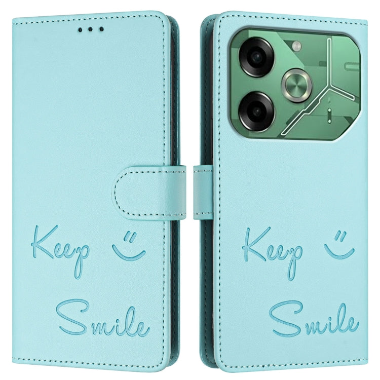 Smile Embossing RFID Leather Phone Case, For Tecno Pova 6 4G, For Tecno Pova 6 Pro / Pova 6 5G, For Tecno Camon 30 Pro 5G, For Tecno Camon 30 5G / 4G, For Tecno Spark 20 Pro+, For Tecno Spark 20 Pro, For Tecno Spark GO 2024 / Spark 20C, For Tecno Spark...