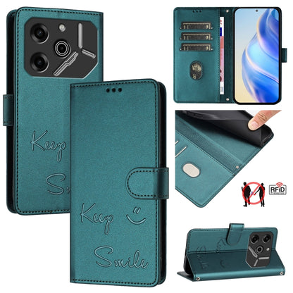Smile Embossing RFID Leather Phone Case, For Tecno Pova 6 4G, For Tecno Pova 6 Pro / Pova 6 5G, For Tecno Camon 30 Pro 5G, For Tecno Camon 30 5G / 4G, For Tecno Spark 20 Pro+, For Tecno Spark 20 Pro, For Tecno Spark GO 2024 / Spark 20C, For Tecno Spark...