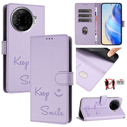 Smile Embossing RFID Leather Phone Case, For Tecno Pova 6 4G, For Tecno Pova 6 Pro / Pova 6 5G, For Tecno Camon 30 Pro 5G, For Tecno Camon 30 5G / 4G, For Tecno Spark 20 Pro+, For Tecno Spark 20 Pro, For Tecno Spark GO 2024 / Spark 20C, For Tecno Spark...