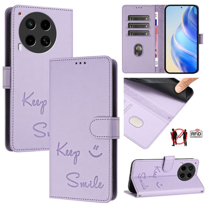 Smile Embossing RFID Leather Phone Case, For Tecno Pova 6 4G, For Tecno Pova 6 Pro / Pova 6 5G, For Tecno Camon 30 Pro 5G, For Tecno Camon 30 5G / 4G, For Tecno Spark 20 Pro+, For Tecno Spark 20 Pro, For Tecno Spark GO 2024 / Spark 20C, For Tecno Spark...