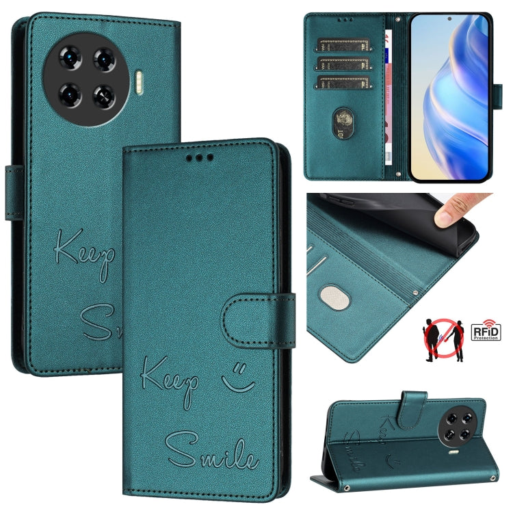 Smile Embossing RFID Leather Phone Case, For Tecno Pova 6 4G, For Tecno Pova 6 Pro / Pova 6 5G, For Tecno Camon 30 Pro 5G, For Tecno Camon 30 5G / 4G, For Tecno Spark 20 Pro+, For Tecno Spark 20 Pro, For Tecno Spark GO 2024 / Spark 20C, For Tecno Spark...