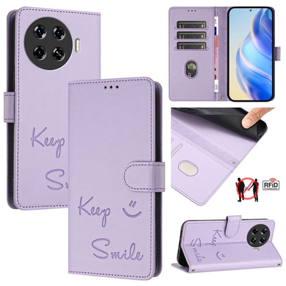 Smile Embossing RFID Leather Phone Case, For Tecno Pova 6 4G, For Tecno Pova 6 Pro / Pova 6 5G, For Tecno Camon 30 Pro 5G, For Tecno Camon 30 5G / 4G, For Tecno Spark 20 Pro+, For Tecno Spark 20 Pro, For Tecno Spark GO 2024 / Spark 20C, For Tecno Spark...
