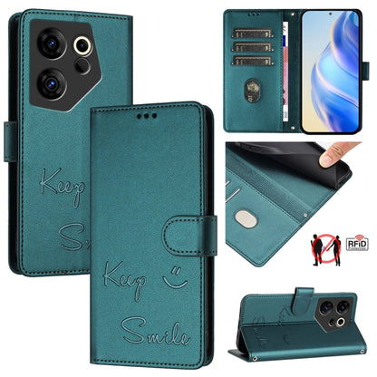 Smile Embossing RFID Leather Phone Case, For Tecno Pova 6 4G, For Tecno Pova 6 Pro / Pova 6 5G, For Tecno Camon 30 Pro 5G, For Tecno Camon 30 5G / 4G, For Tecno Spark 20 Pro+, For Tecno Spark 20 Pro, For Tecno Spark GO 2024 / Spark 20C, For Tecno Spark...