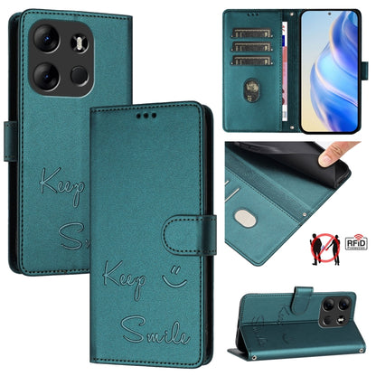 Smile Embossing RFID Leather Phone Case, For Tecno Pova 6 4G, For Tecno Pova 6 Pro / Pova 6 5G, For Tecno Camon 30 Pro 5G, For Tecno Camon 30 5G / 4G, For Tecno Spark 20 Pro+, For Tecno Spark 20 Pro, For Tecno Spark GO 2024 / Spark 20C, For Tecno Spark...