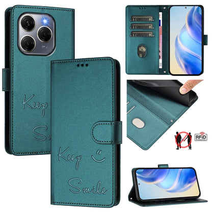 Smile Embossing RFID Leather Phone Case, For Tecno Camon 50 Pro 4G, For Tecno Camon 50 4G, For Tecno Spark Slim 5G, For Tecno Pop 10 / Infinix Smart 10 4G, For Tecno Camon 40 Pro 4G, For Tecno Camon 40 Premier, For Tecno Camon 40 4G                    ...