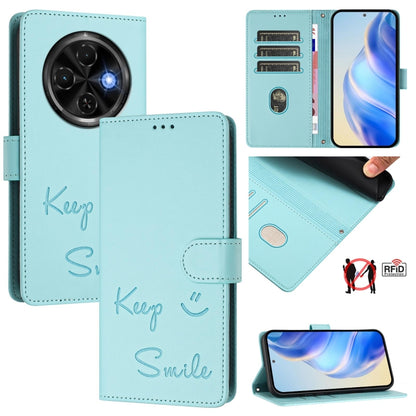 Smile Embossing RFID Leather Phone Case, For Tecno Camon 50 Pro 4G, For Tecno Camon 50 4G, For Tecno Spark Slim 5G, For Tecno Pop 10 / Infinix Smart 10 4G, For Tecno Camon 40 Pro 4G, For Tecno Camon 40 Premier, For Tecno Camon 40 4G                    ...