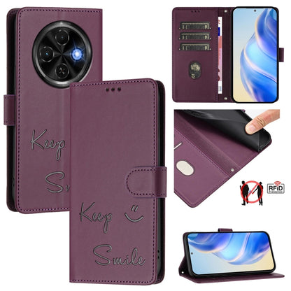 Smile Embossing RFID Leather Phone Case, For Tecno Camon 50 Pro 4G, For Tecno Camon 50 4G, For Tecno Spark Slim 5G, For Tecno Pop 10 / Infinix Smart 10 4G, For Tecno Camon 40 Pro 4G, For Tecno Camon 40 Premier, For Tecno Camon 40 4G                    ...