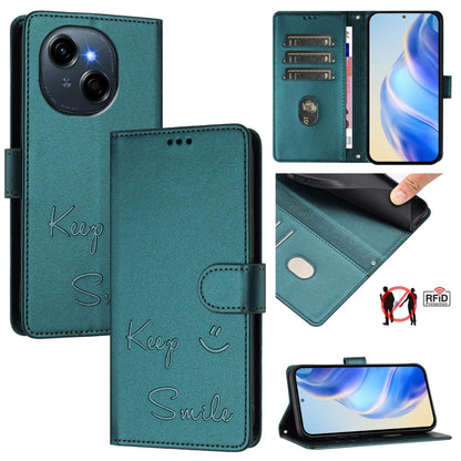 Smile Embossing RFID Leather Phone Case, For Tecno Camon 50 Pro 4G, For Tecno Camon 50 4G, For Tecno Spark Slim 5G, For Tecno Pop 10 / Infinix Smart 10 4G, For Tecno Camon 40 Pro 4G, For Tecno Camon 40 Premier, For Tecno Camon 40 4G                    ...