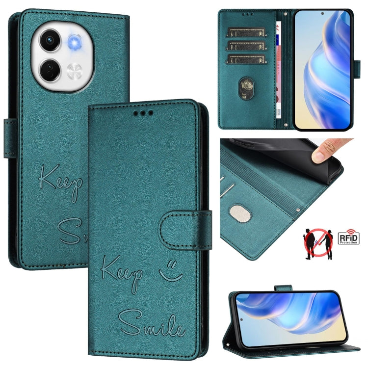 Smile Embossing RFID Leather Phone Case, For Tecno Camon 50 Pro 4G, For Tecno Camon 50 4G, For Tecno Spark Slim 5G, For Tecno Pop 10 / Infinix Smart 10 4G, For Tecno Camon 40 Pro 4G, For Tecno Camon 40 Premier, For Tecno Camon 40 4G                    ...