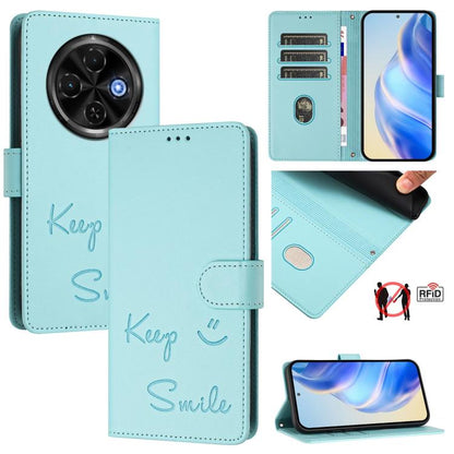 Smile Embossing RFID Leather Phone Case, For Tecno Camon 50 Pro 4G, For Tecno Camon 50 4G, For Tecno Spark Slim 5G, For Tecno Pop 10 / Infinix Smart 10 4G, For Tecno Camon 40 Pro 4G, For Tecno Camon 40 Premier, For Tecno Camon 40 4G                    ...