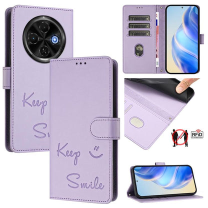 Smile Embossing RFID Leather Phone Case, For Tecno Camon 50 Pro 4G, For Tecno Camon 50 4G, For Tecno Spark Slim 5G, For Tecno Pop 10 / Infinix Smart 10 4G, For Tecno Camon 40 Pro 4G, For Tecno Camon 40 Premier, For Tecno Camon 40 4G                    ...