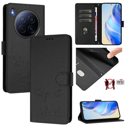 Smile Embossing RFID Leather Phone Case, For Tecno Camon 50 Pro 4G, For Tecno Camon 50 4G, For Tecno Spark Slim 5G, For Tecno Pop 10 / Infinix Smart 10 4G, For Tecno Camon 40 Pro 4G, For Tecno Camon 40 Premier, For Tecno Camon 40 4G                    ...