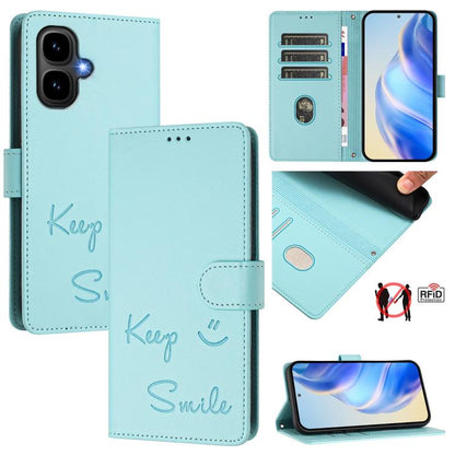 Smile Embossing RFID Leather Phone Case, For Tecno Camon 50 Pro 4G, For Tecno Camon 50 4G, For Tecno Spark Slim 5G, For Tecno Pop 10 / Infinix Smart 10 4G, For Tecno Camon 40 Pro 4G, For Tecno Camon 40 Premier, For Tecno Camon 40 4G                    ...