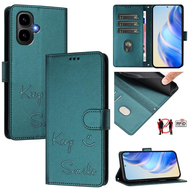 Smile Embossing RFID Leather Phone Case, For Tecno Camon 50 Pro 4G, For Tecno Camon 50 4G, For Tecno Spark Slim 5G, For Tecno Pop 10 / Infinix Smart 10 4G, For Tecno Camon 40 Pro 4G, For Tecno Camon 40 Premier, For Tecno Camon 40 4G                    ...