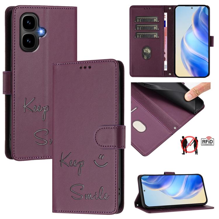 Smile Embossing RFID Leather Phone Case, For Tecno Camon 50 Pro 4G, For Tecno Camon 50 4G, For Tecno Spark Slim 5G, For Tecno Pop 10 / Infinix Smart 10 4G, For Tecno Camon 40 Pro 4G, For Tecno Camon 40 Premier, For Tecno Camon 40 4G                    ...