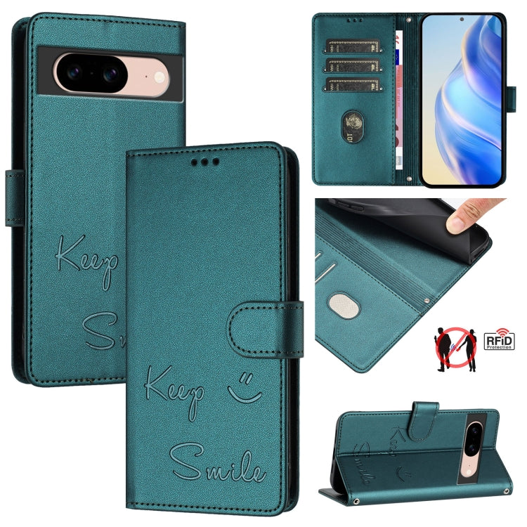 Smile Embossing RFID Leather Phone Case, For Google Pixel 11 Pro XL, For Google Pixel 11 Pro / 11, For Google Pixel 10 Pro XL 5G Global, For Google Pixel 10 5G / 10 Pro 5G Global, For Google Pixel 9a, For Google Pixel 9 Pro XL                          ...