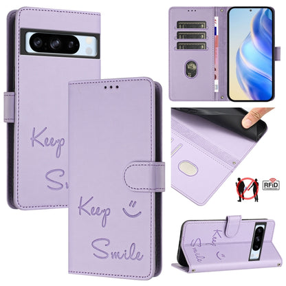 Smile Embossing RFID Leather Phone Case, For Google Pixel 11 Pro XL, For Google Pixel 11 Pro / 11, For Google Pixel 10 Pro XL 5G Global, For Google Pixel 10 5G / 10 Pro 5G Global, For Google Pixel 9a, For Google Pixel 9 Pro XL                          ...