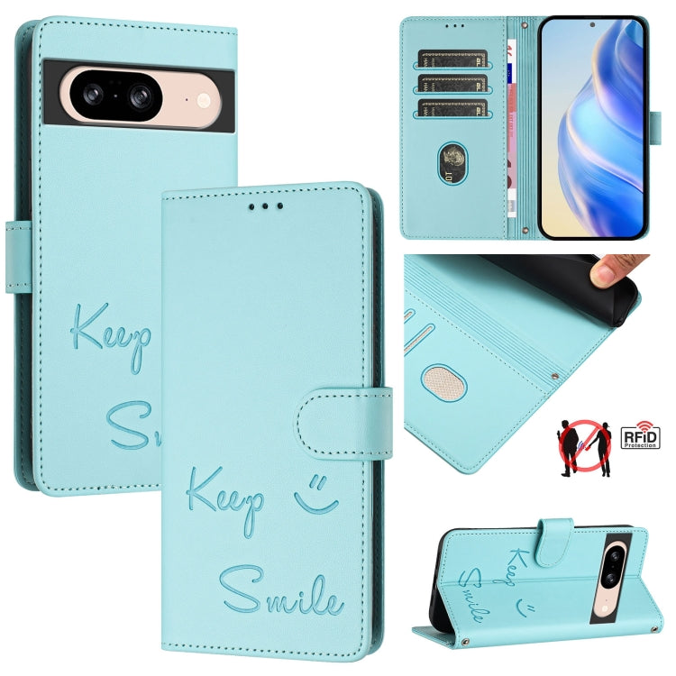 Smile Embossing RFID Leather Phone Case, For Google Pixel 11 Pro XL, For Google Pixel 11 Pro / 11, For Google Pixel 10 Pro XL 5G Global, For Google Pixel 10 5G / 10 Pro 5G Global, For Google Pixel 9a, For Google Pixel 9 Pro XL                          ...