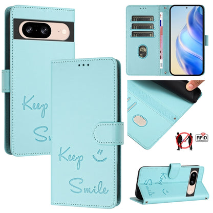 Smile Embossing RFID Leather Phone Case, For Google Pixel 11 Pro XL, For Google Pixel 11 Pro / 11, For Google Pixel 10 Pro XL 5G Global, For Google Pixel 10 5G / 10 Pro 5G Global, For Google Pixel 9a, For Google Pixel 9 Pro XL                          ...