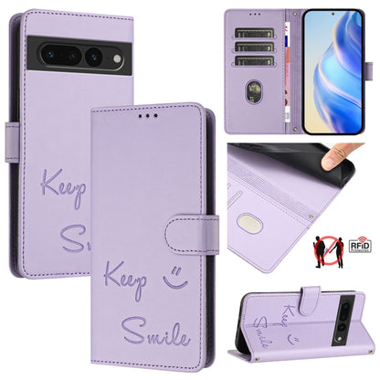 Smile Embossing RFID Leather Phone Case, For Google Pixel 11 Pro XL, For Google Pixel 11 Pro / 11, For Google Pixel 10 Pro XL 5G Global, For Google Pixel 10 5G / 10 Pro 5G Global, For Google Pixel 9a, For Google Pixel 9 Pro XL                          ...