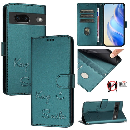 Smile Embossing RFID Leather Phone Case, For Google Pixel 11 Pro XL, For Google Pixel 11 Pro / 11, For Google Pixel 10 Pro XL 5G Global, For Google Pixel 10 5G / 10 Pro 5G Global, For Google Pixel 9a, For Google Pixel 9 Pro XL                          ...