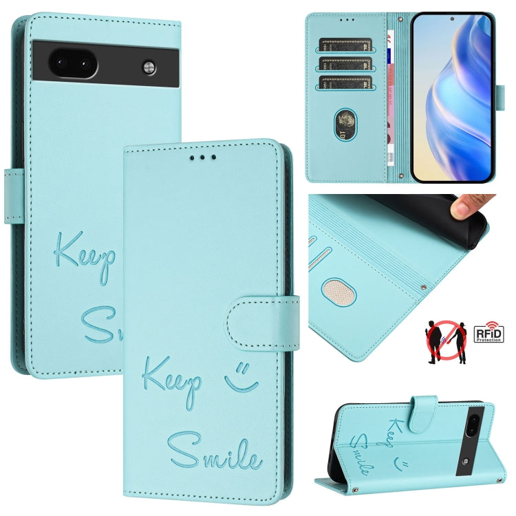 Smile Embossing RFID Leather Phone Case, For Google Pixel 11 Pro XL, For Google Pixel 11 Pro / 11, For Google Pixel 10 Pro XL 5G Global, For Google Pixel 10 5G / 10 Pro 5G Global, For Google Pixel 9a, For Google Pixel 9 Pro XL                          ...