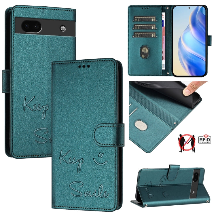Smile Embossing RFID Leather Phone Case, For Google Pixel 11 Pro XL, For Google Pixel 11 Pro / 11, For Google Pixel 10 Pro XL 5G Global, For Google Pixel 10 5G / 10 Pro 5G Global, For Google Pixel 9a, For Google Pixel 9 Pro XL                          ...