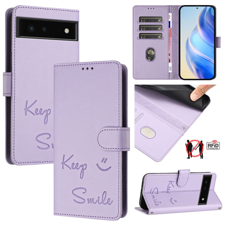 Smile Embossing RFID Leather Phone Case, For Google Pixel 11 Pro XL, For Google Pixel 11 Pro / 11, For Google Pixel 10 Pro XL 5G Global, For Google Pixel 10 5G / 10 Pro 5G Global, For Google Pixel 9a, For Google Pixel 9 Pro XL                          ...