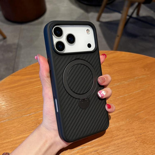 Carbon Fiber MagSafe 360 Degree Rotating Holder Phone Case, For iPhone 18 Pro / 17 Pro, For iPhone 18 Pro Max / 17 Pro Max, For iPhone 17, For iPhone 17 Air, For iPhone 16 Pro Max, For iPhone 16 Pro, For iPhone 16 Plus, For iPhone 16