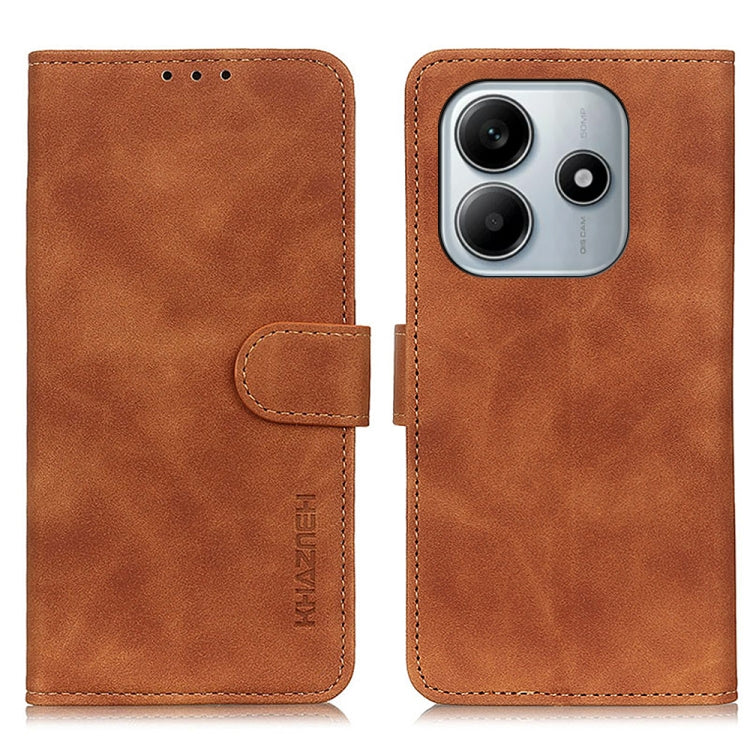 KHAZNEH Retro Texture Flip Leather Phone Case, For Redmi Turbo 4, For Redmi Note 14 Pro 4G, For Redmi Note 14 4G 163.25mm, For Redmi 14C 4G