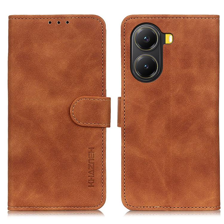 KHAZNEH Retro Texture Flip Leather Phone Case, For Redmi Turbo 4, For Redmi Note 14 Pro 4G, For Redmi Note 14 4G 163.25mm, For Redmi 14C 4G