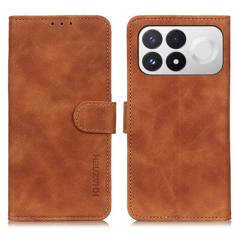 KHAZNEH Retro Texture Flip Leather Phone Case, For Redmi Note 17 5G/4G Global 169.7mm, For Redmi Note 17 Pro+ 5G Global 163.4mm, For Redmi Note 17 Pro 5G Global 163.5mm, For Redmi K100 Pro Max/Poco F9 Ultra 5G, For Redmi K100 Pro 5G/Poco F9 Pro 5G     ...
