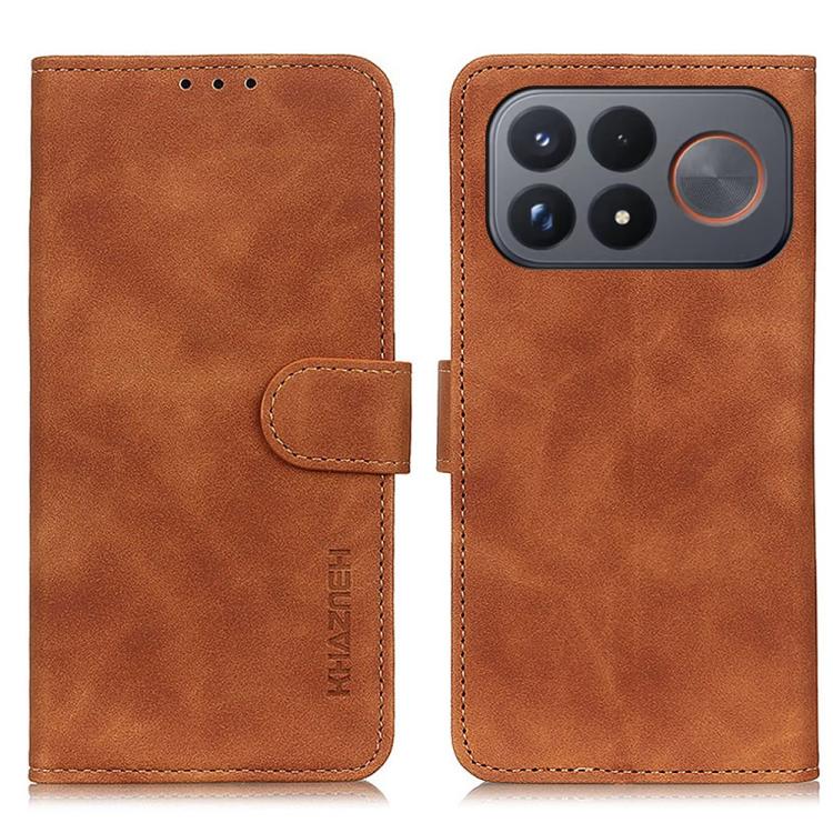 KHAZNEH Retro Texture Flip Leather Phone Case, For Redmi Note 17 5G/4G Global 169.7mm, For Redmi Note 17 Pro+ 5G Global 163.4mm, For Redmi Note 17 Pro 5G Global 163.5mm, For Redmi K100 Pro Max/Poco F9 Ultra 5G, For Redmi K100 Pro 5G/Poco F9 Pro 5G     ...