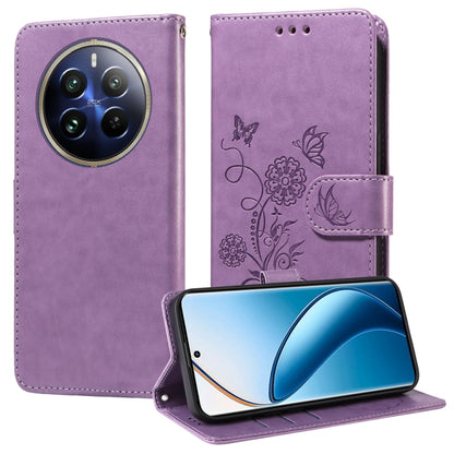 Embossed Butterfly Flowers Leather Phone Case, For Realme 12 Pro / 12 Pro+  / P1 Pro Global, For Realme C51 / C53 / Narzo N53 / Note 50, For Realme C67 5G / 11 5G Taiwan / Global, For Realme C65 4G Global, For Realme C55                                ...