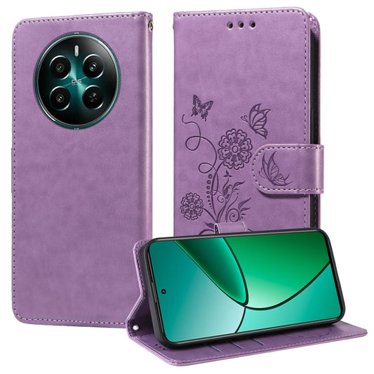 Embossed Butterfly Flowers Leather Phone Case, For Realme 12+ / Narzo 70 / Narzo 70 Pro India, For Realme C67 4G / 12 Lite 4G Global, For Realme 12 Pro / 12 Pro+  / P1 Pro Global, For Realme C51 / C53 / Narzo N53 / Note 50                              ...
