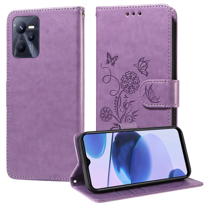 Embossed Butterfly Flowers Leather Phone Case, For Realme 12 Pro / 12 Pro+  / P1 Pro Global, For Realme C51 / C53 / Narzo N53 / Note 50, For Realme C67 5G / 11 5G Taiwan / Global, For Realme C65 4G Global, For Realme C55                                ...