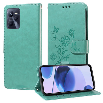 Embossed Butterfly Flowers Leather Phone Case, For Realme 12 Pro / 12 Pro+  / P1 Pro Global, For Realme C51 / C53 / Narzo N53 / Note 50, For Realme C67 5G / 11 5G Taiwan / Global, For Realme C65 4G Global, For Realme C55                                ...