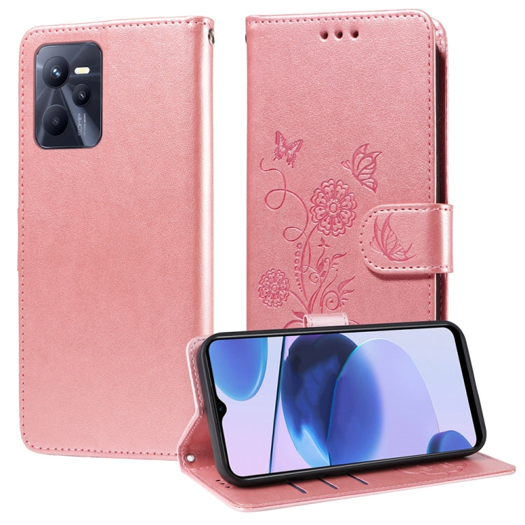 Embossed Butterfly Flowers Leather Phone Case, For Realme 12 Pro / 12 Pro+  / P1 Pro Global, For Realme C51 / C53 / Narzo N53 / Note 50, For Realme C67 5G / 11 5G Taiwan / Global, For Realme C65 4G Global, For Realme C55                                ...