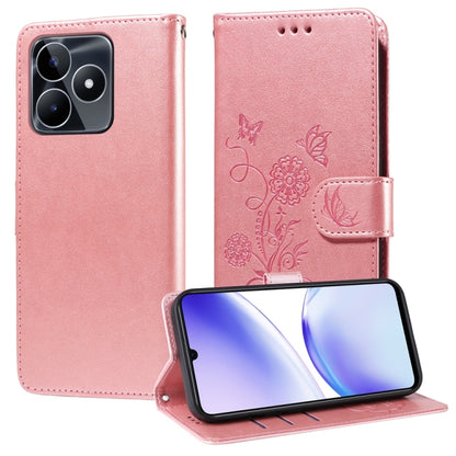 Embossed Butterfly Flowers Leather Phone Case, For Realme 12 Pro / 12 Pro+  / P1 Pro Global, For Realme C51 / C53 / Narzo N53 / Note 50, For Realme C67 5G / 11 5G Taiwan / Global, For Realme C65 4G Global, For Realme C55                                ...